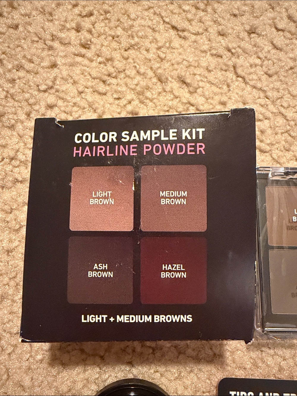 Hairline Powder Color Sample Kit root touch up- Light + Medium Browns